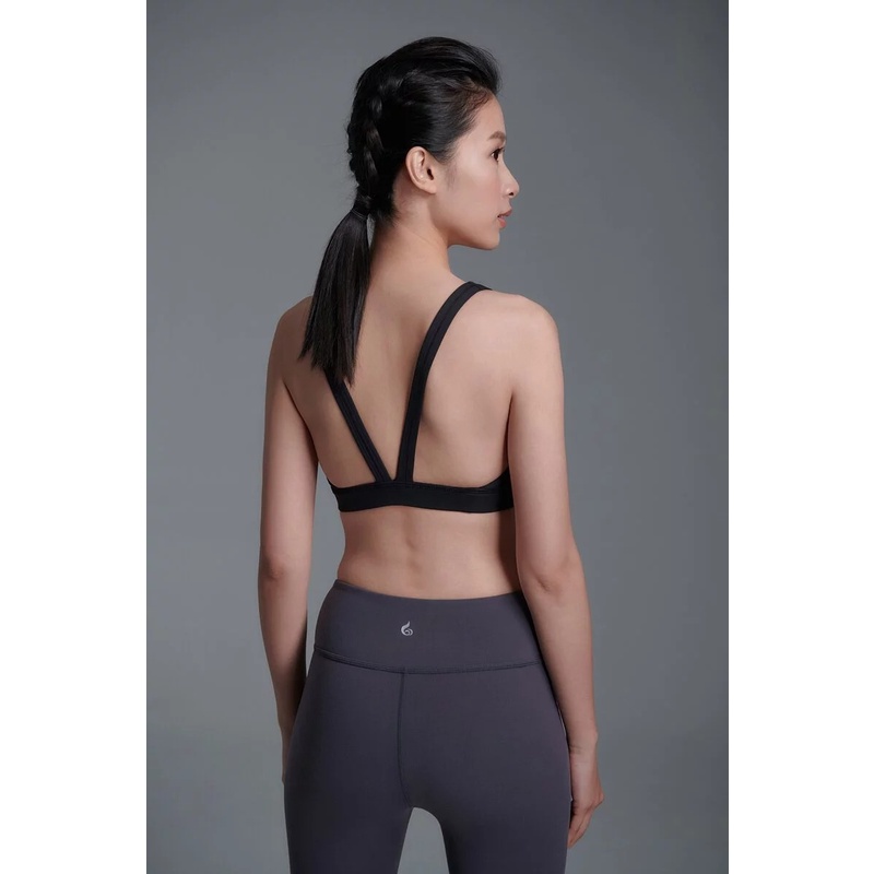 YOGA FLOW Hedy Bra - 極簡圓領短版上衣 - 炭黑 Black, , large