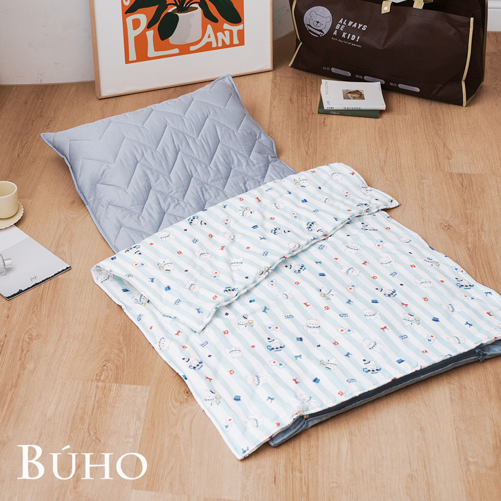 BUHO "Princess Party" made in Taiwan natural cotton breathable double-layer yarn children's sleeping mat four seasons quilt three-piece set, , large