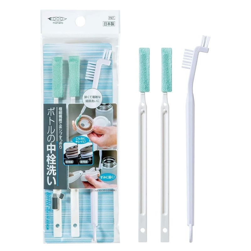MAMEITA Thermos Cleaning Brush Made in Japan Bottle Cap Gap Brush Baby Bottle Brush Narrow Gap Water Bottle Cleaning Brush, , large