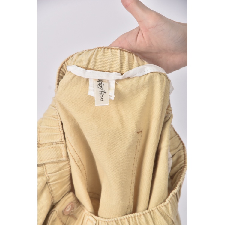 (XL) happy host高腰丹寧牛仔質感黃色長褲二手衣, , large