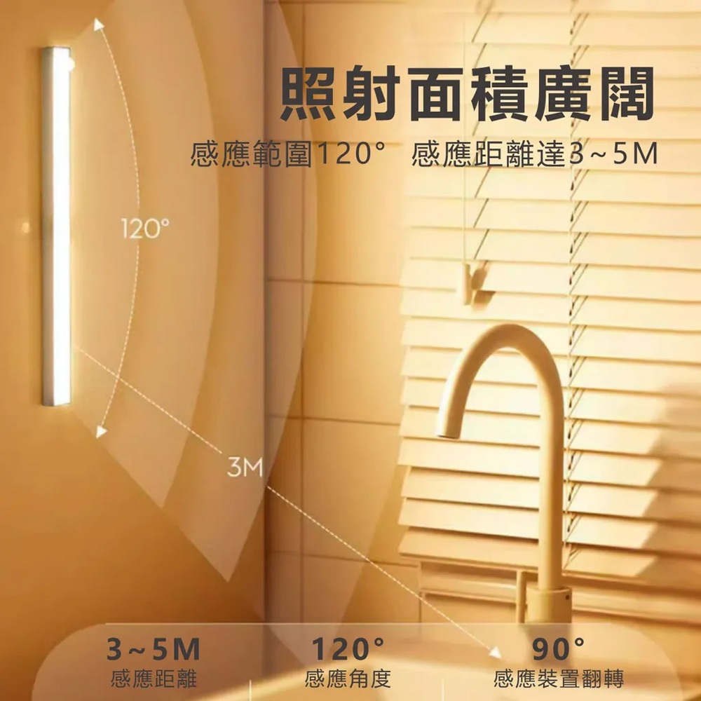 EDSDS愛迪生 EDS-G3020充電式人體感應燈管 無極調光 磁吸免佈線, , large
