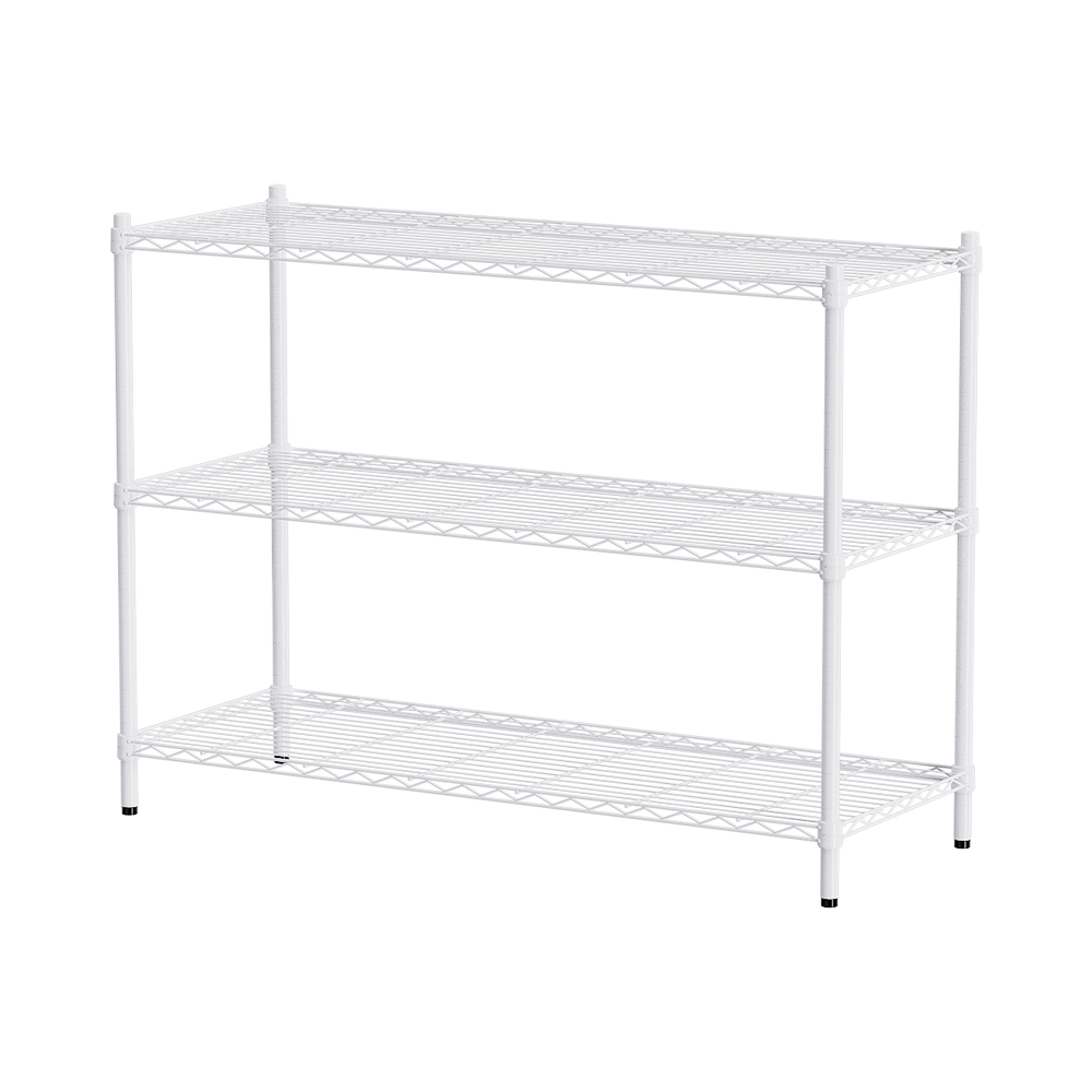【Y HOUSE】120x35x90cm Lightweight Three-layer Iron Rack Iron Rack Shelf-Painted White