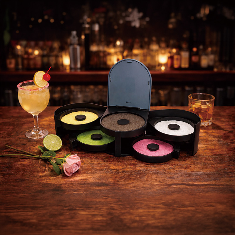 [巴果果]五格沾鹽盒 附防塵蓋 黑色調味碟  BR-4, , large