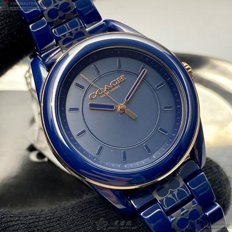 [星晴錶業]COACH手錶,38mm,CH00106寶藍色錶面寶藍錶殼寶藍陶瓷錶帶款, , large