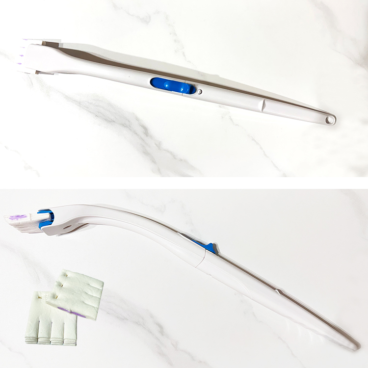 不沾手拋棄棉馬桶刷組-薰衣草x1組+馬桶刷拋棄棉-12片裝x2組, , large