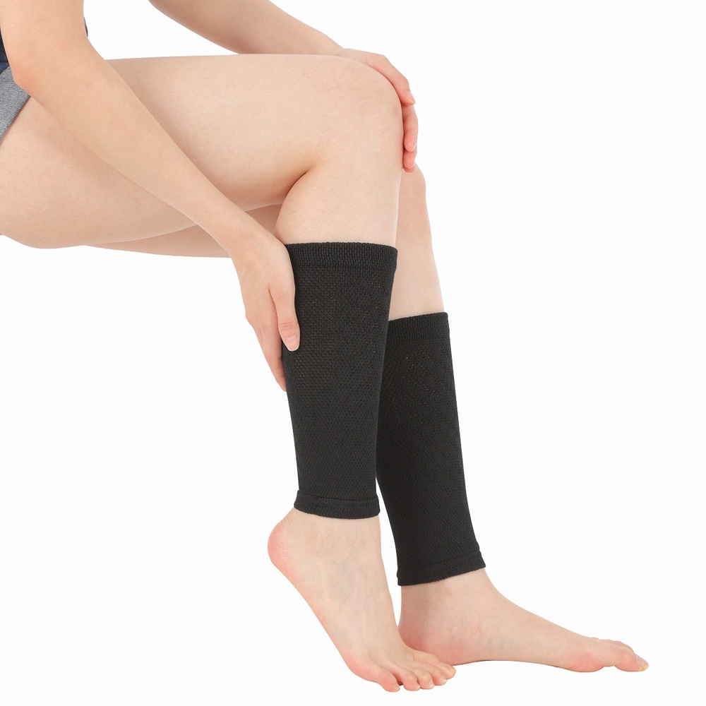 [佑全保健藥妝]PeaceEight 美舒護具 小腿用 (COOL涼感黑色) 1雙入/盒, , large