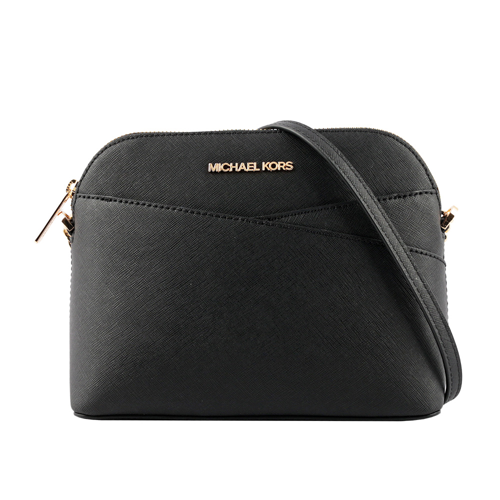Michael Kors 金字防刮皮革口袋貝殼包/黑色, , large
