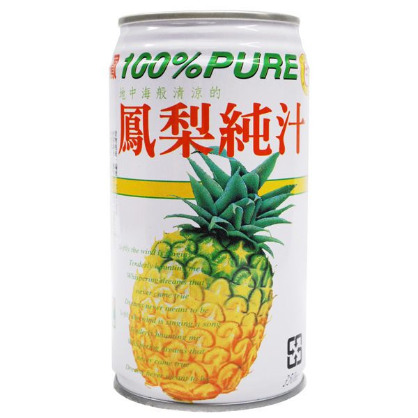 台鳳100％鳳梨純汁Can350ml, , large