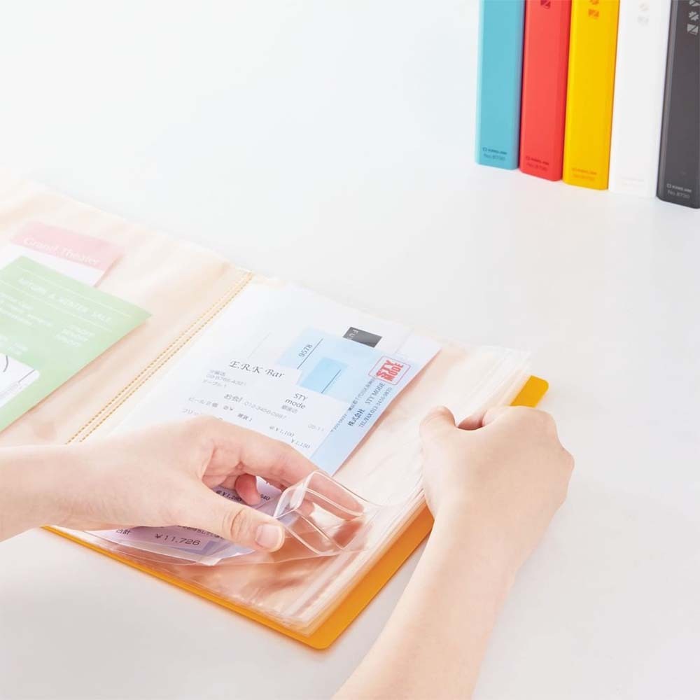 *需預訂【KING JIM】防潑水防塵收納資料夾 A5/12夾鏈袋 (8730)藍, , large