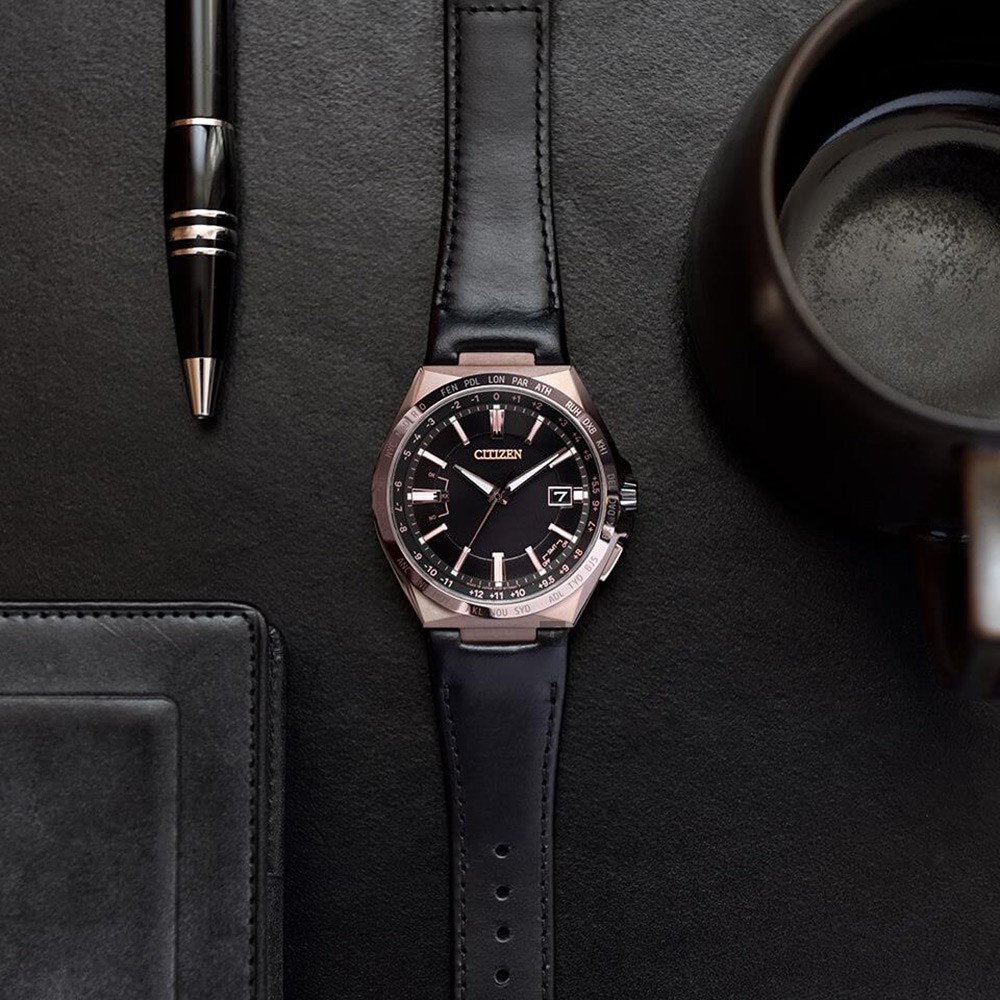 CITIZEN 星辰 限量 光動能電波萬年曆手錶 CB0217-04E, , large