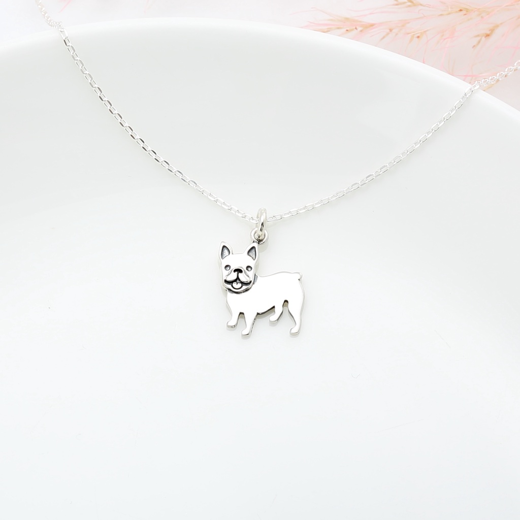 【Angel & Me】French Bulldog Dog s925 sterling silver necklace Birthday gift, , large