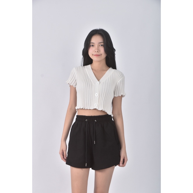 (S) feina韓牌高腰質感黑色短褲二手衣, , large