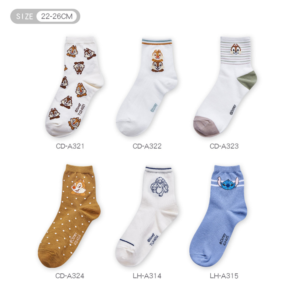 (多款)迪士尼 Disney中筒襪【旺達棉品】CD-A322~CD-A324 LH-A314, , large