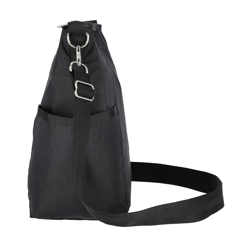 Lesportsac 大口袋拉鍊肩背包 側背包 通勤隨身包 送禮 禮物 女包 男包 情人節禮物(永恆黑)L252-2902P-R086, , large