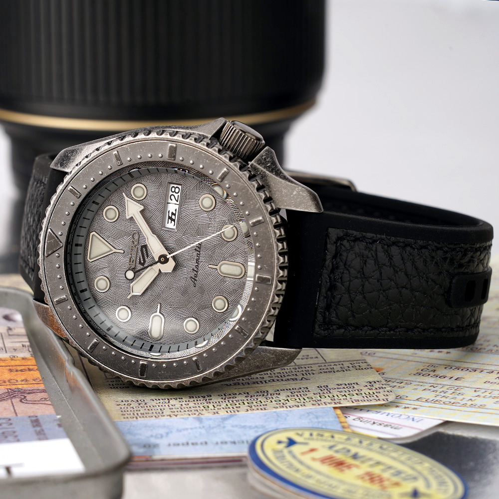 SEIKO 精工 5 Sports 系列槍灰仿舊版機械錶 4R36-09A0H(SRPE79K1), , large