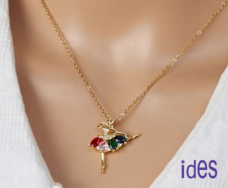 [ides愛蒂思] 輕珠寶時尚設計都會系列項鍊鎖骨鍊/芭蕾女孩, , large