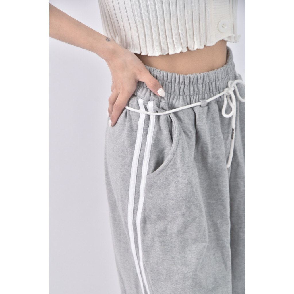 (3XL) gram高腰抽繩灰色長褲二手衣, , large