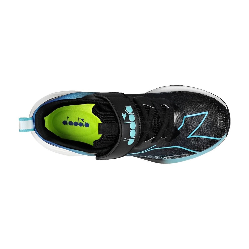 DIADORA迪亞多那 大童專業慢跑鞋 童運動鞋 童鞋 寬楦 輕量 透氣 保護後跟 吸震 反彈 抗菌 除臭 黑藍 藍粉, , large