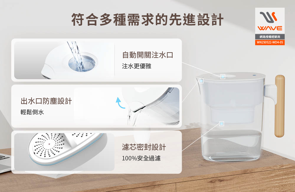 【Waterdrop】Chubby圓滾滾濾水壺3.5L PT-04(透明), , large