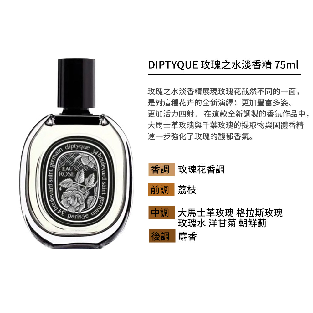 【DIPTYQUE】 淡香精 75ml #玫瑰之水, , large