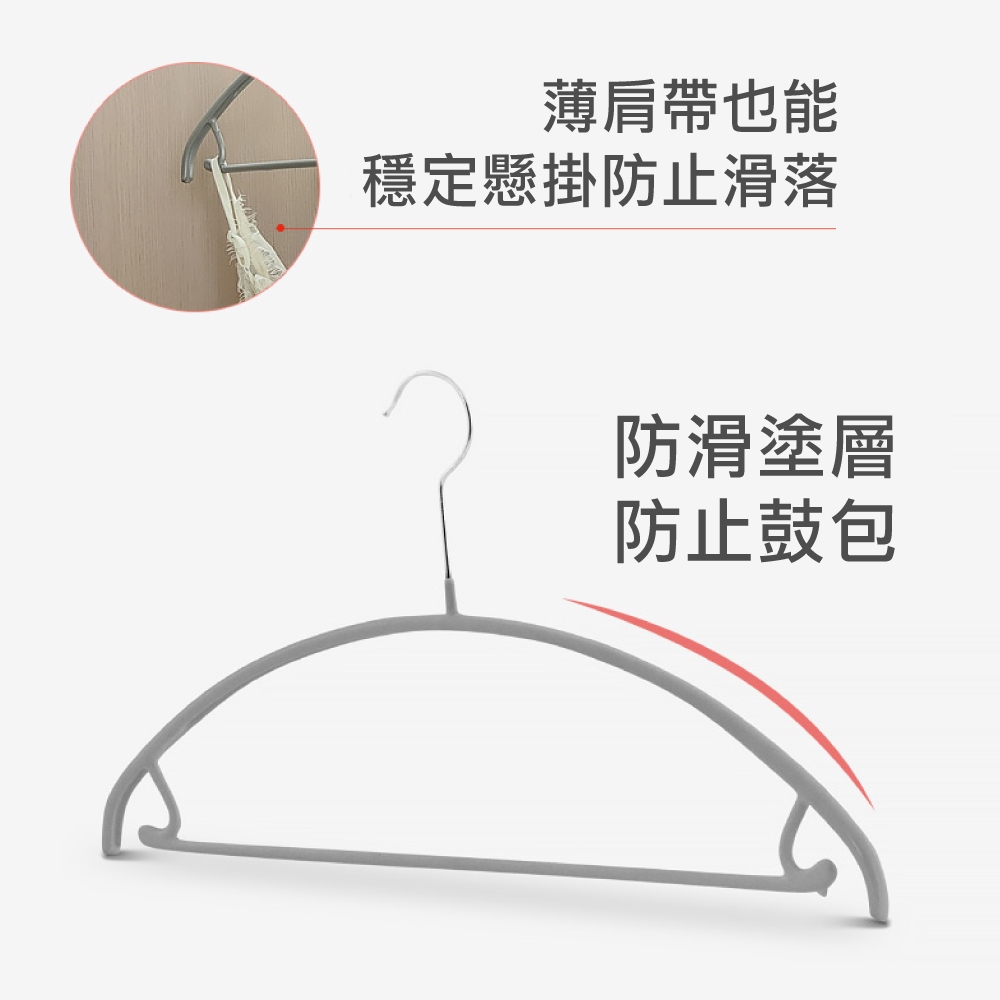【德國MAWA】德國原裝進口 無痕止滑套裝衣架36cm(白色/10入), , large