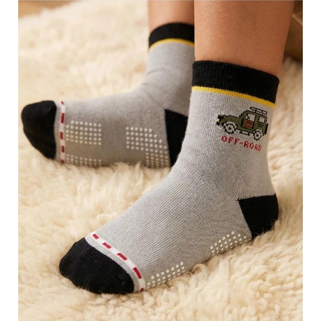 Kaimei Cotton Industry | 10 pairs of random excellent pure cotton non-slip children's socks, little driver style car children's socks, cartoon children's socks, cute socks, boys and girls socks 17-21cm, , large