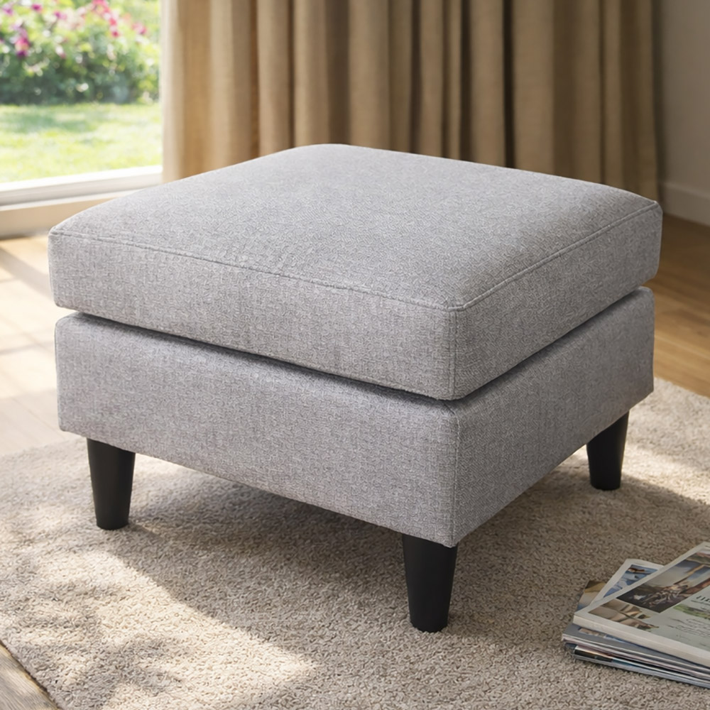 【Hampton 漢汀堡】  哈特利布面腳凳-淺灰色, , large