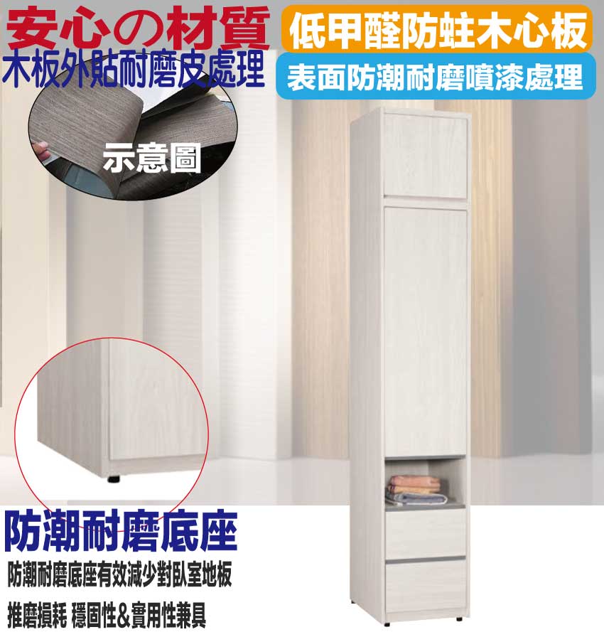 【文創集】華爾1.5尺二門二抽中空加高衣櫃(客約商品), , large