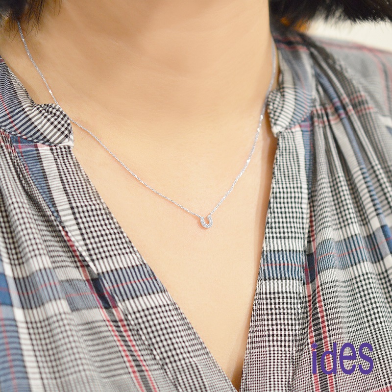 [ides愛蒂思] 成年禮 生日禮 日系輕珠寶OL系列設計款14K金鑽石項鍊鎖骨鍊/幸運馬蹄, , large