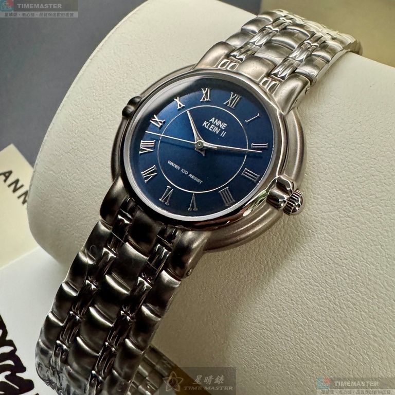 [星晴錶業]ANNE KLEIN手錶,34mm,AN00542寶藍色錶面銀錶殼銀色精鋼錶帶款, , large