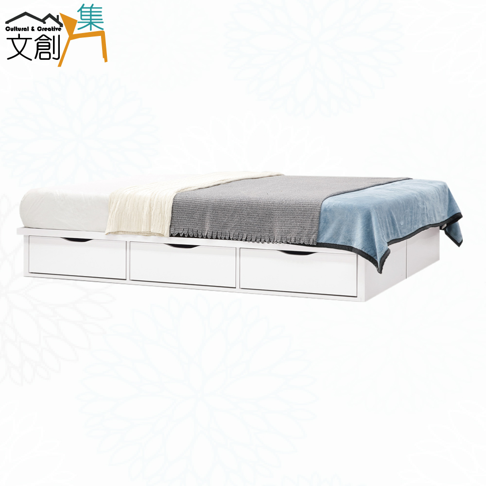 【文創集】蘿法5尺雙人三抽床底(不含床墊)(客約商品), , large