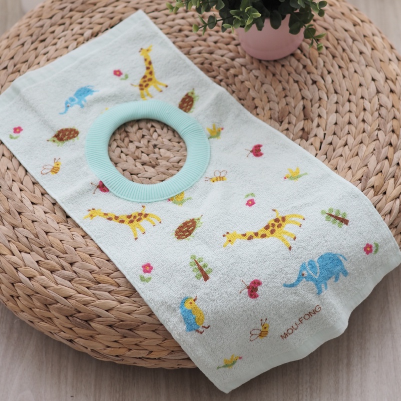 [Kaimei Cotton] Random Excellence MIT Taiwan-made Skin-friendly Cotton Soft Pure Cotton Absorbent Children's Bib Zoo Style, , large