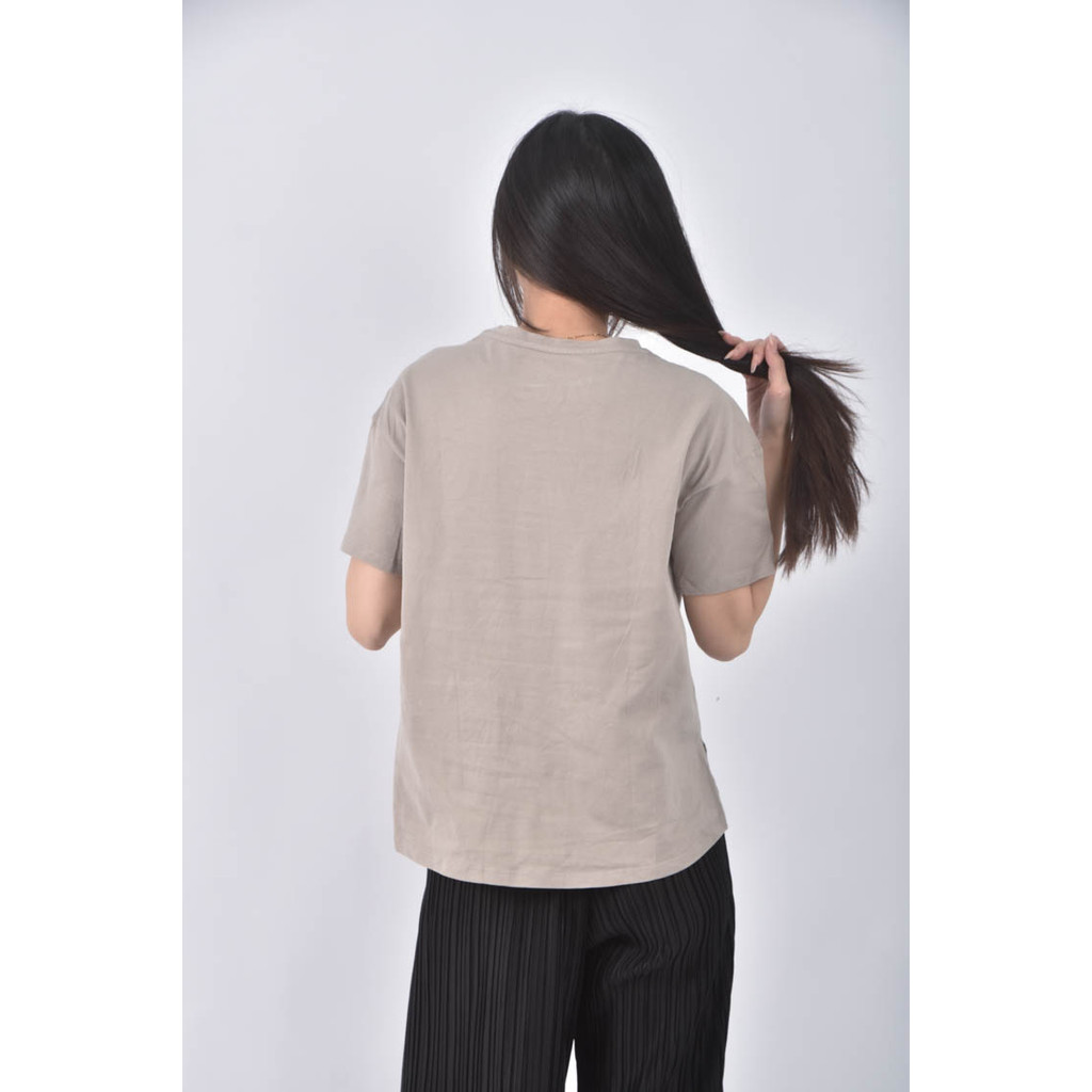 (M) michel klein文字淺棕色短袖上衣二手衣, , large