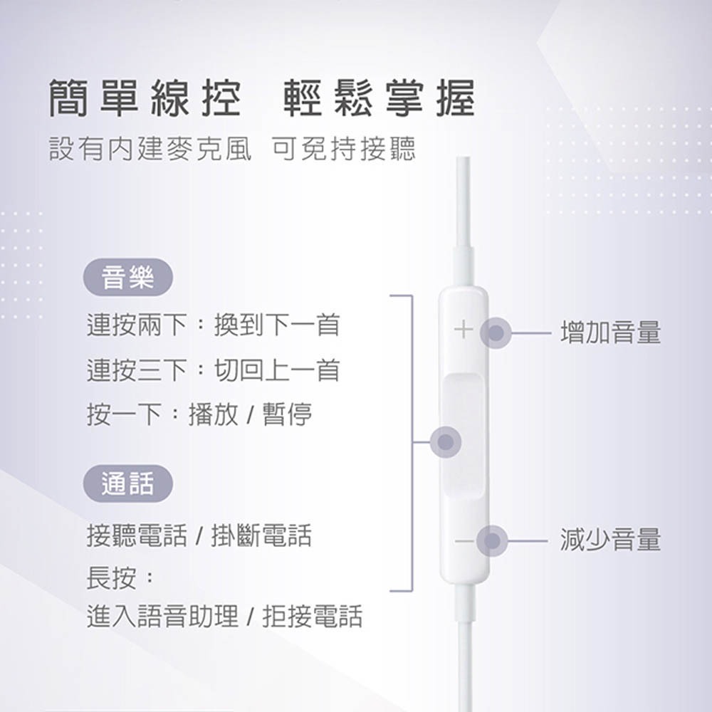 RASTO RS49 Type C 線控耳機 人體工學舒適配戴 防纏繞TPE線材, , large