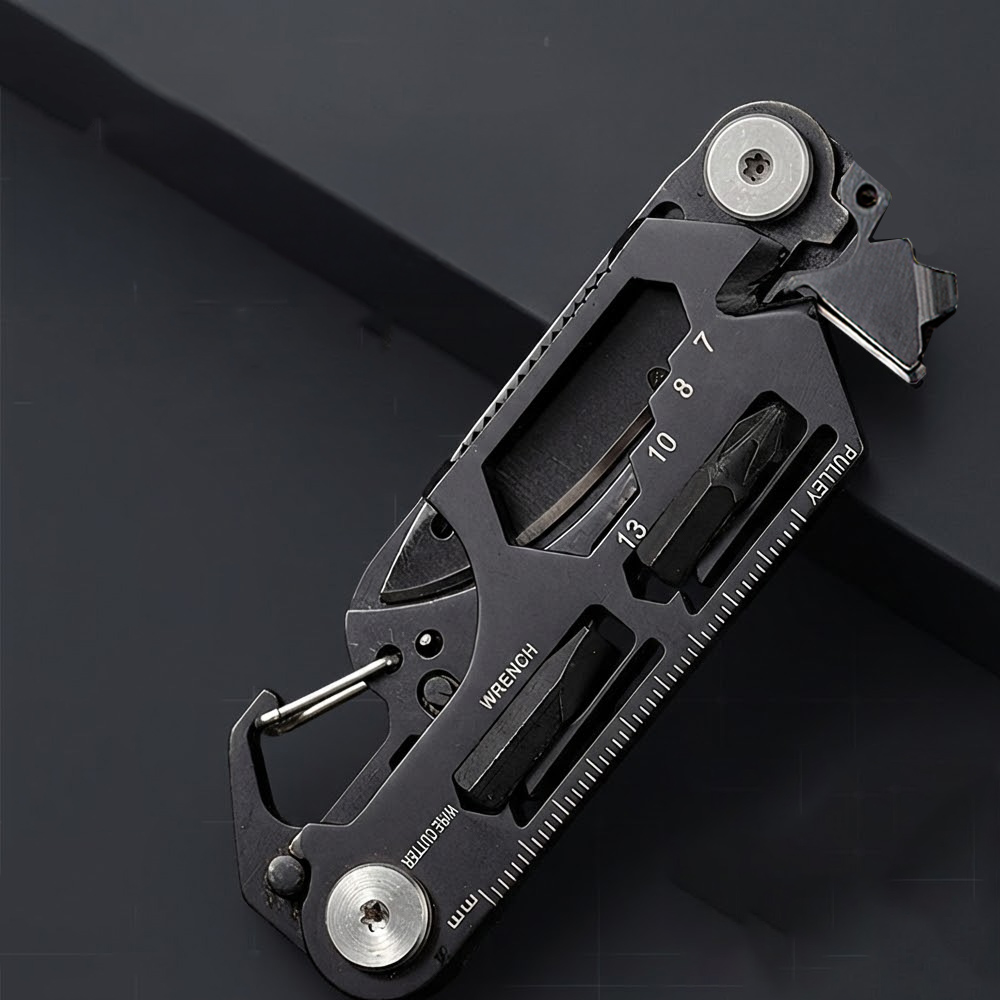 【上手家居】多功能組合隨身工具組-黑色(起子組/多功能工具/求生工具/折疊刀), , large