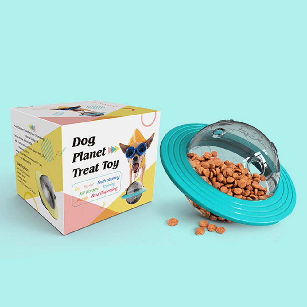 【P&H寵物家】狗狗不倒翁漏食餵食器 飛盤玩具(磨牙玩具 漏食玩具 寵物玩具 狗狗玩具), 湖藍色, large