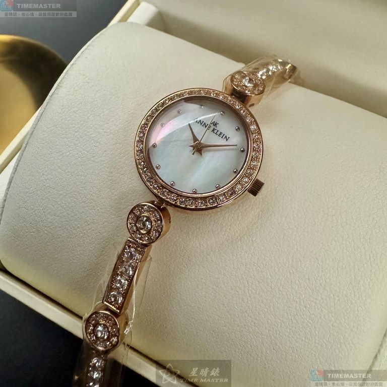 [星晴錶業]ANNE KLEIN手錶,24mm,AN00644白色貝母錶面玫瑰金錶殼玫瑰金色精鋼錶帶款, , large