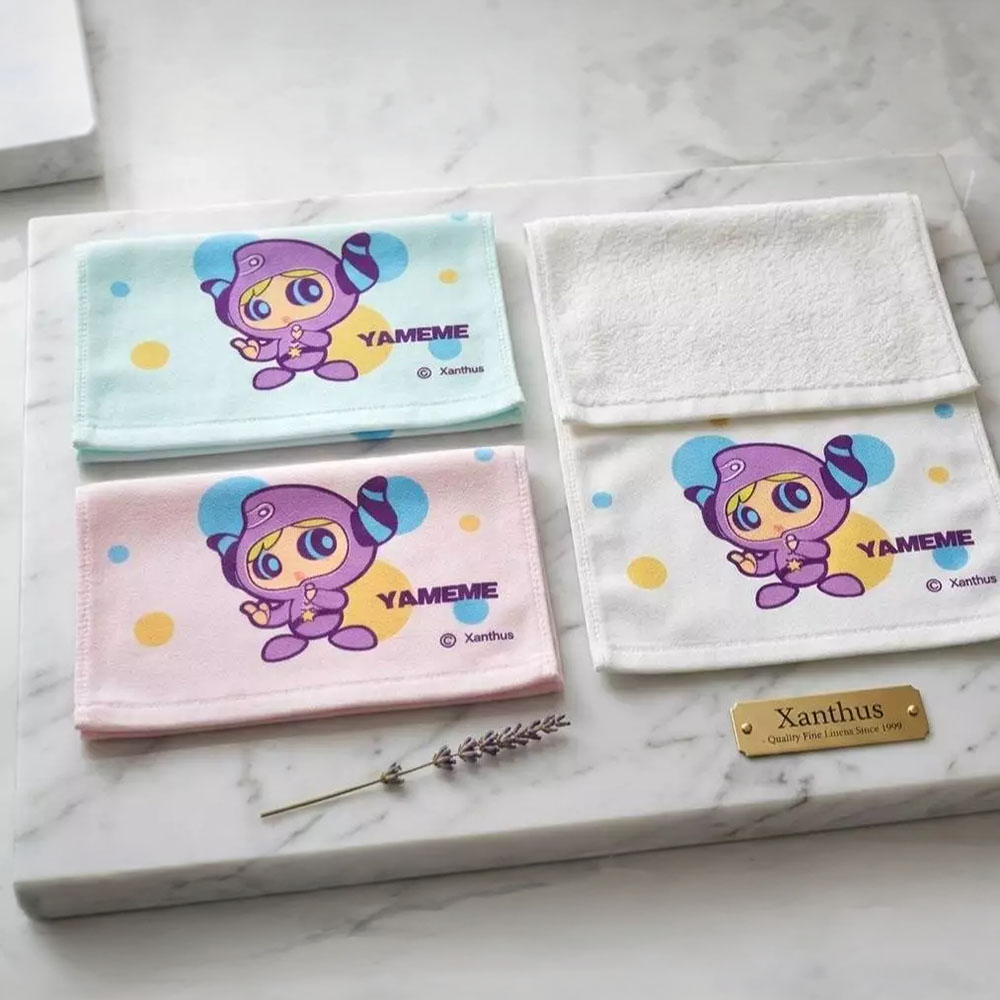 Kaimei Cotton | MIT  Cute Dual-Texture (Half-Gauze, Half-Cotton) Yameme Children&rsquo;s Towel, , large