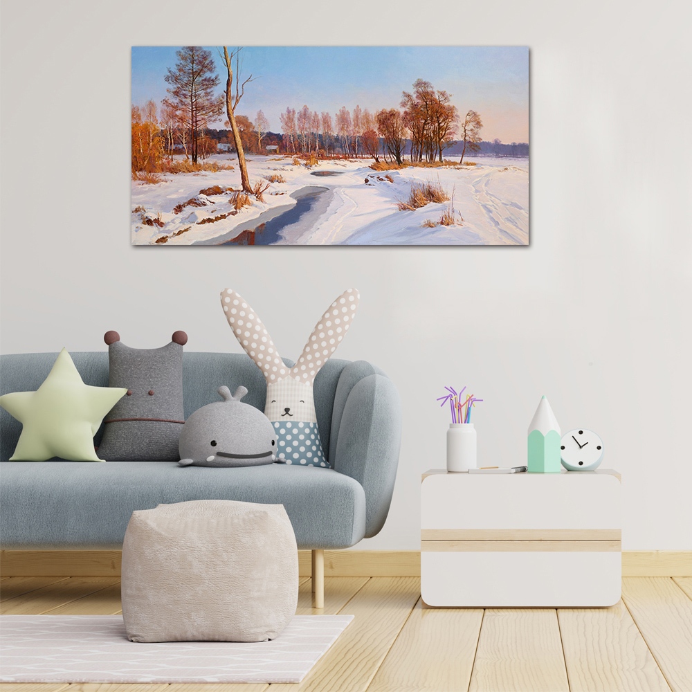 【御畫房】雪鄉 國家一級畫師手繪油畫60×120cm(VF-129), , large