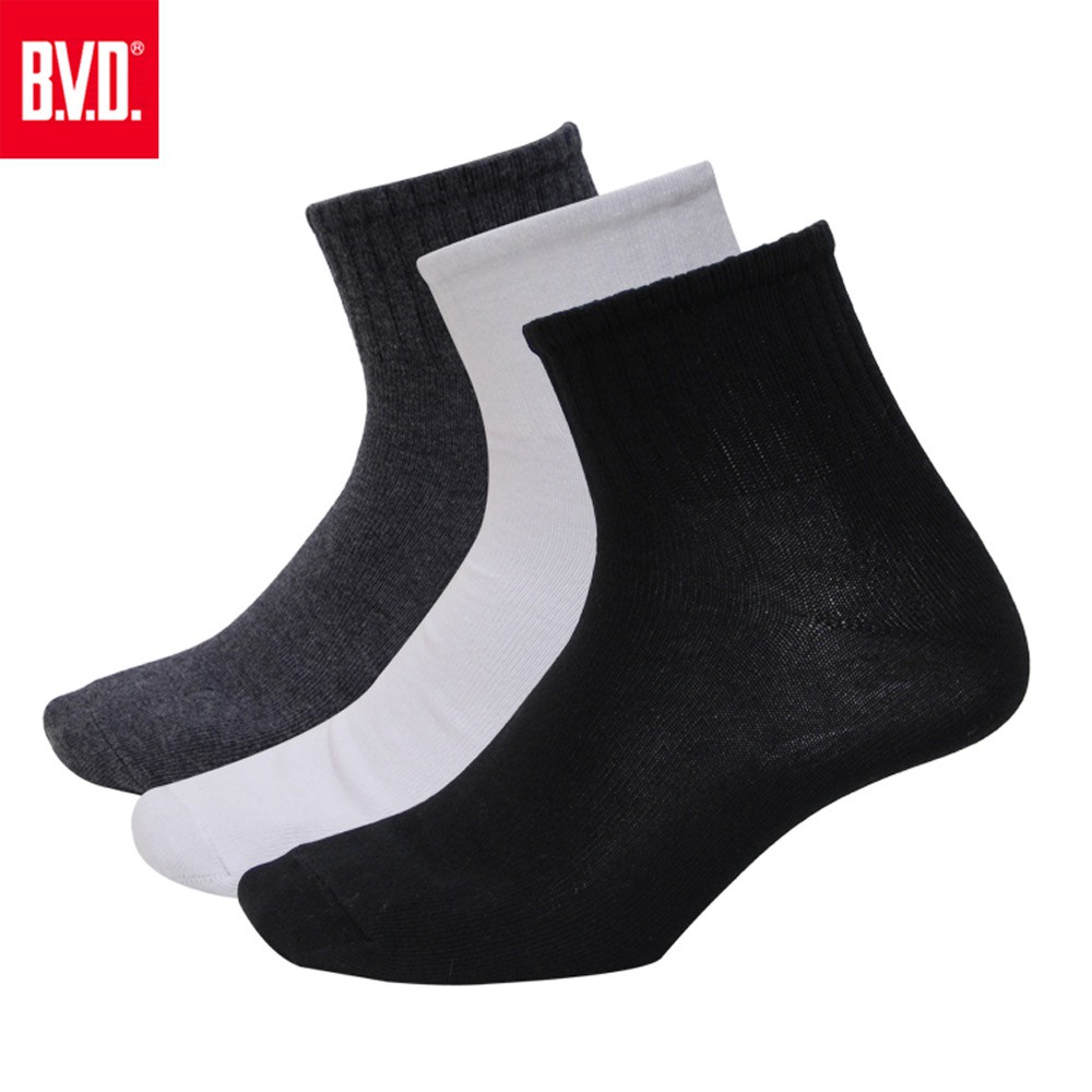 【BVD】1/2學生男襪<黑>B238 男襪 襪子 短襪, , large