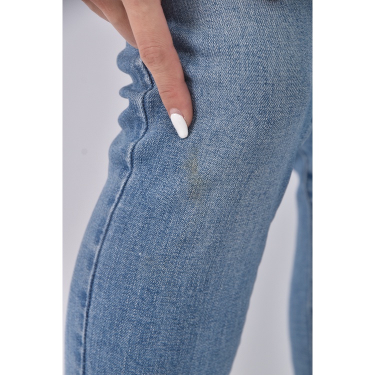 (L) net丹寧牛仔棉質緊身藍色長褲二手衣, , large