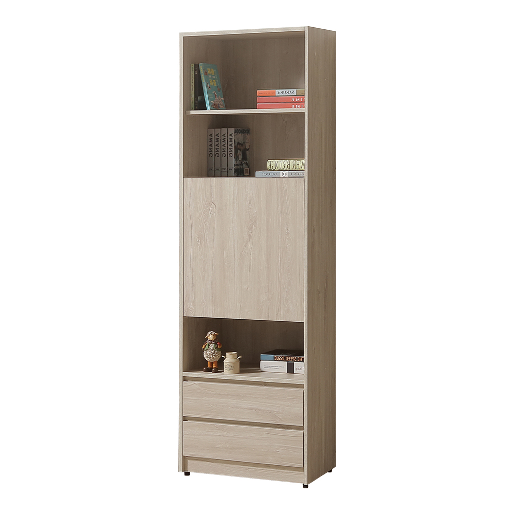 【唯熙傢俱】喬安楓木色2尺抽屜書櫃, , large