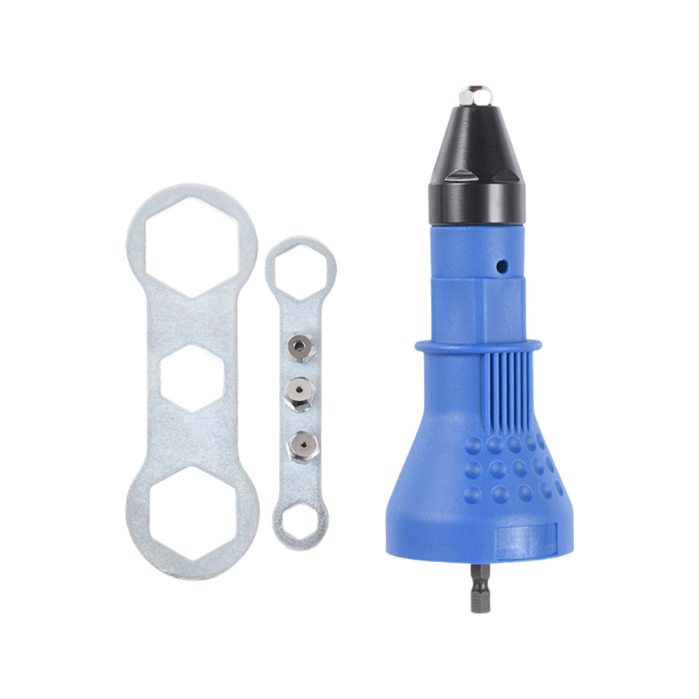 Electric drill to electric rivet gun adapter - hexagonal shank (blue), , large
