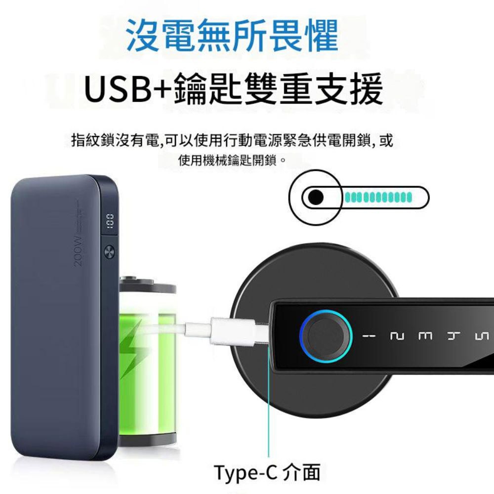 5-in-1 Smart Fingerprint Door Lock / Silver, , large