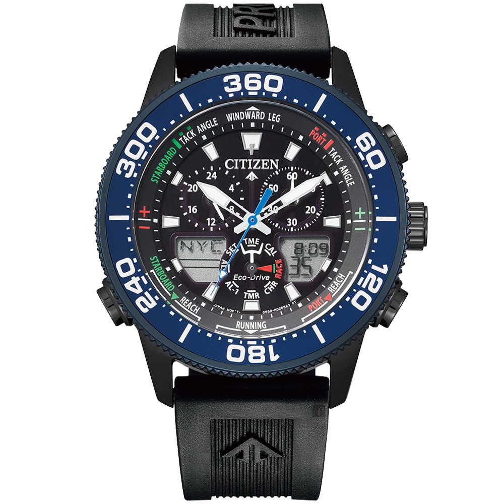 CITIZEN 星辰 PROMASTER 限量光動能萬年曆計時手錶 JR4065-09E