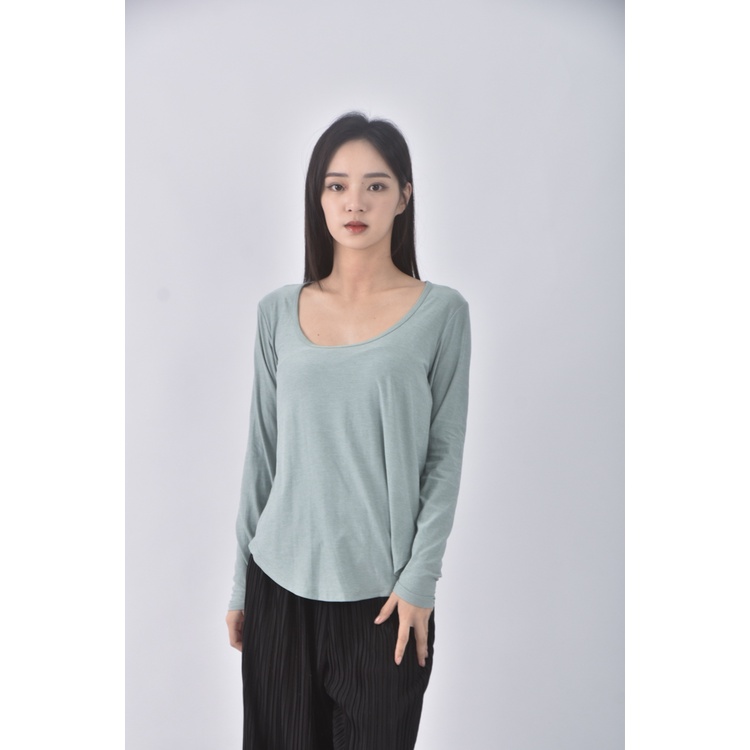 (S) beyond yoga圓領綠色長袖上衣二手衣, , large