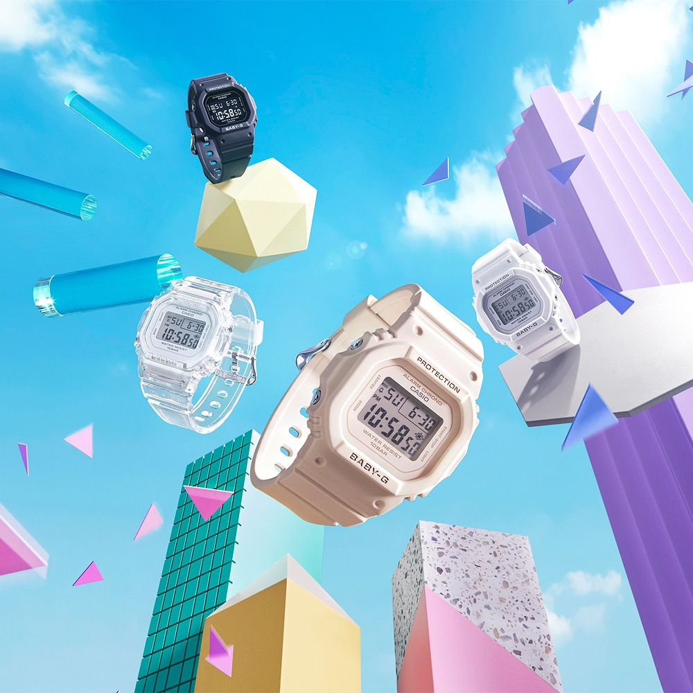 CASIO 卡西歐 BABY-G 纖薄輕巧 人氣經典電子錶-奶茶 BGD-565-4, , large