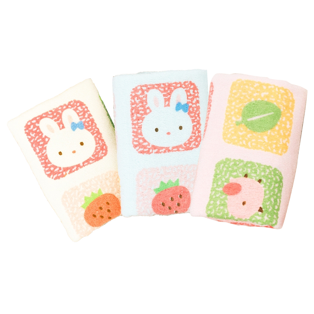 格子動物童巾-27x56cm-3條入x4包, , large