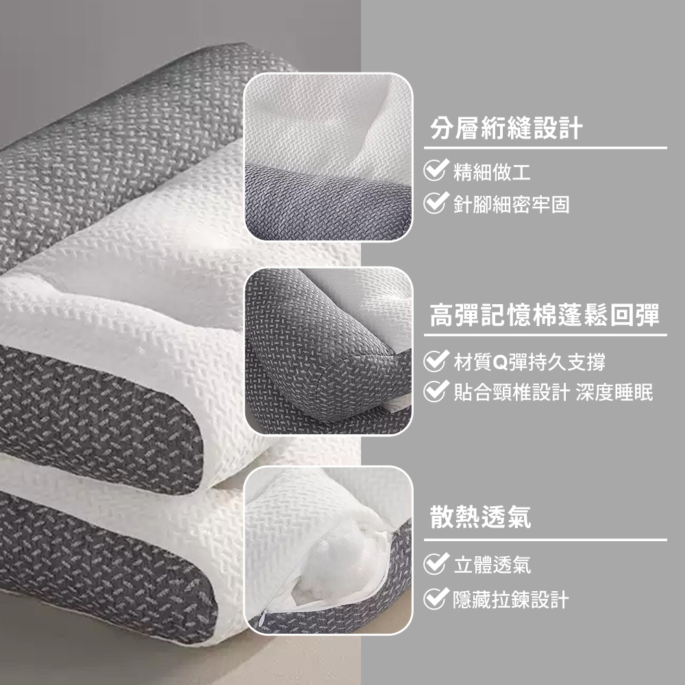 【Galatea 葛拉蒂】深度睡眠4D減壓牽引舒頸枕送涼感枕頭套, , large