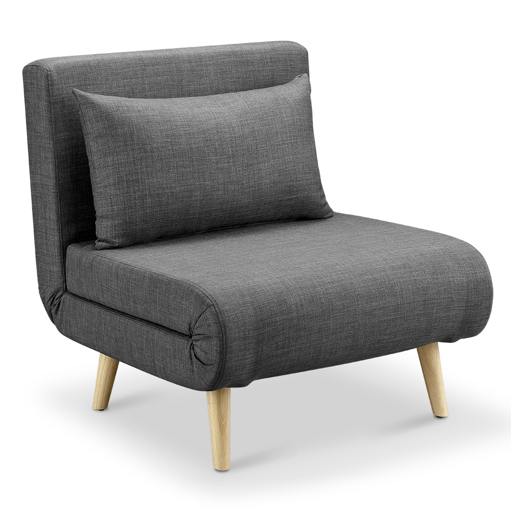 【Hampton 漢汀堡】安娜單人摺疊沙發床-深灰色, , large